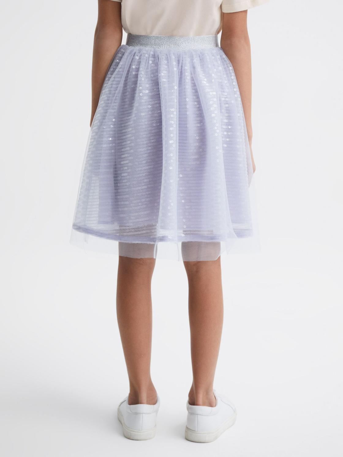 Reiss Skirts | Charlotta Sequin Midi Skirt Lilac - Children