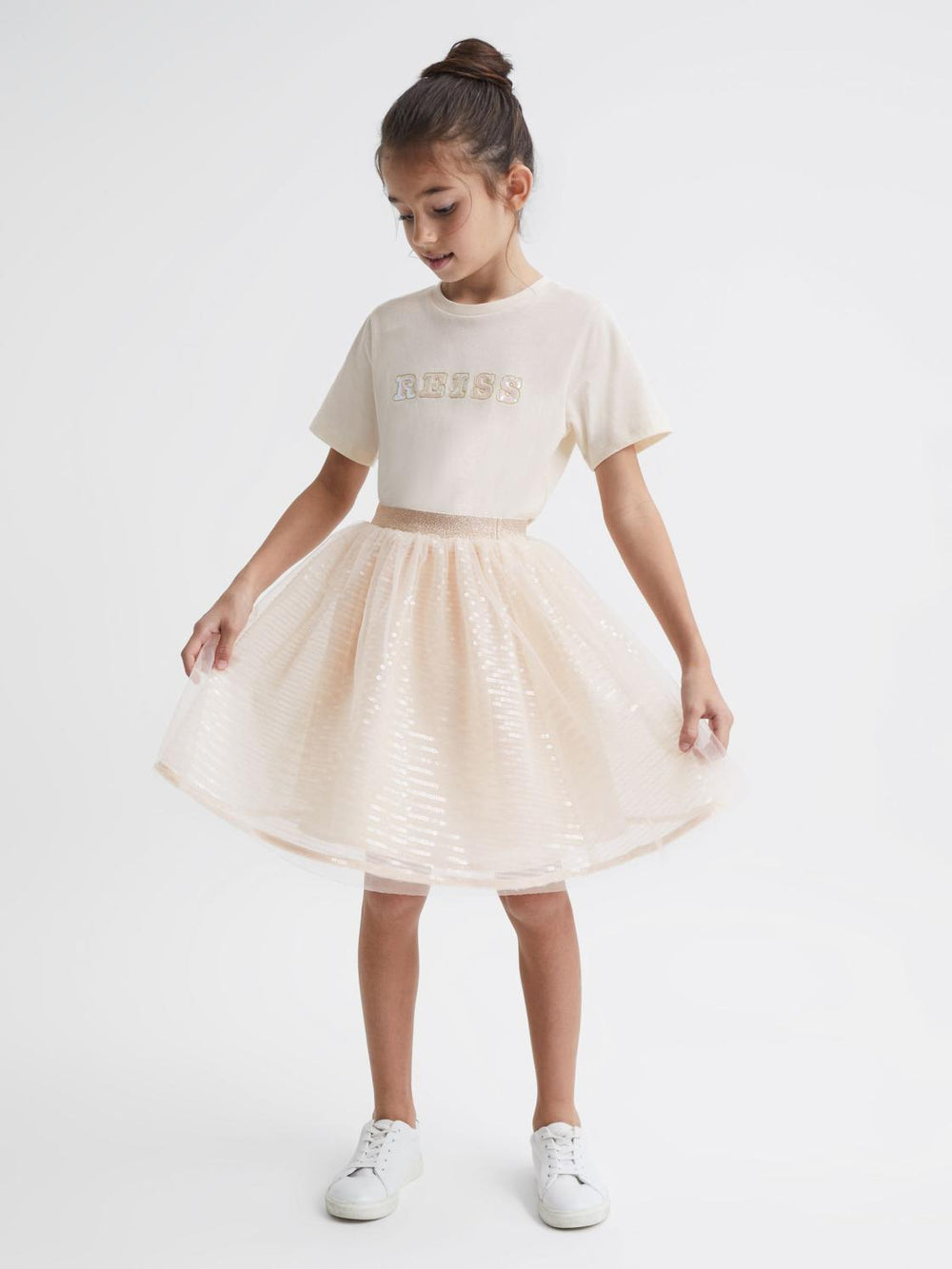 Reiss Skirts | Charlotta Sequin Midi Skirt Lilac - Children