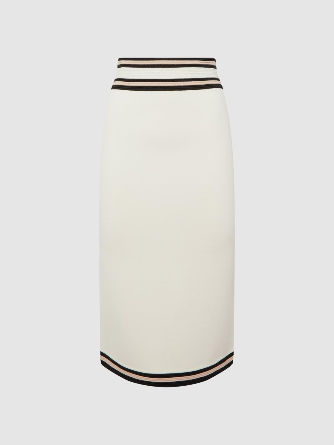 Reiss Skirts | Darla Knitted Colourblock Skirt White/pink - Women