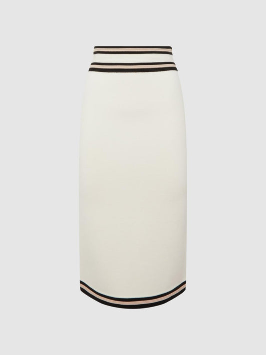 Reiss Skirts | Darla Knitted Colourblock Skirt White/pink - Women