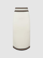 Reiss Skirts | Darla Knitted Colourblock Skirt White/pink - Women