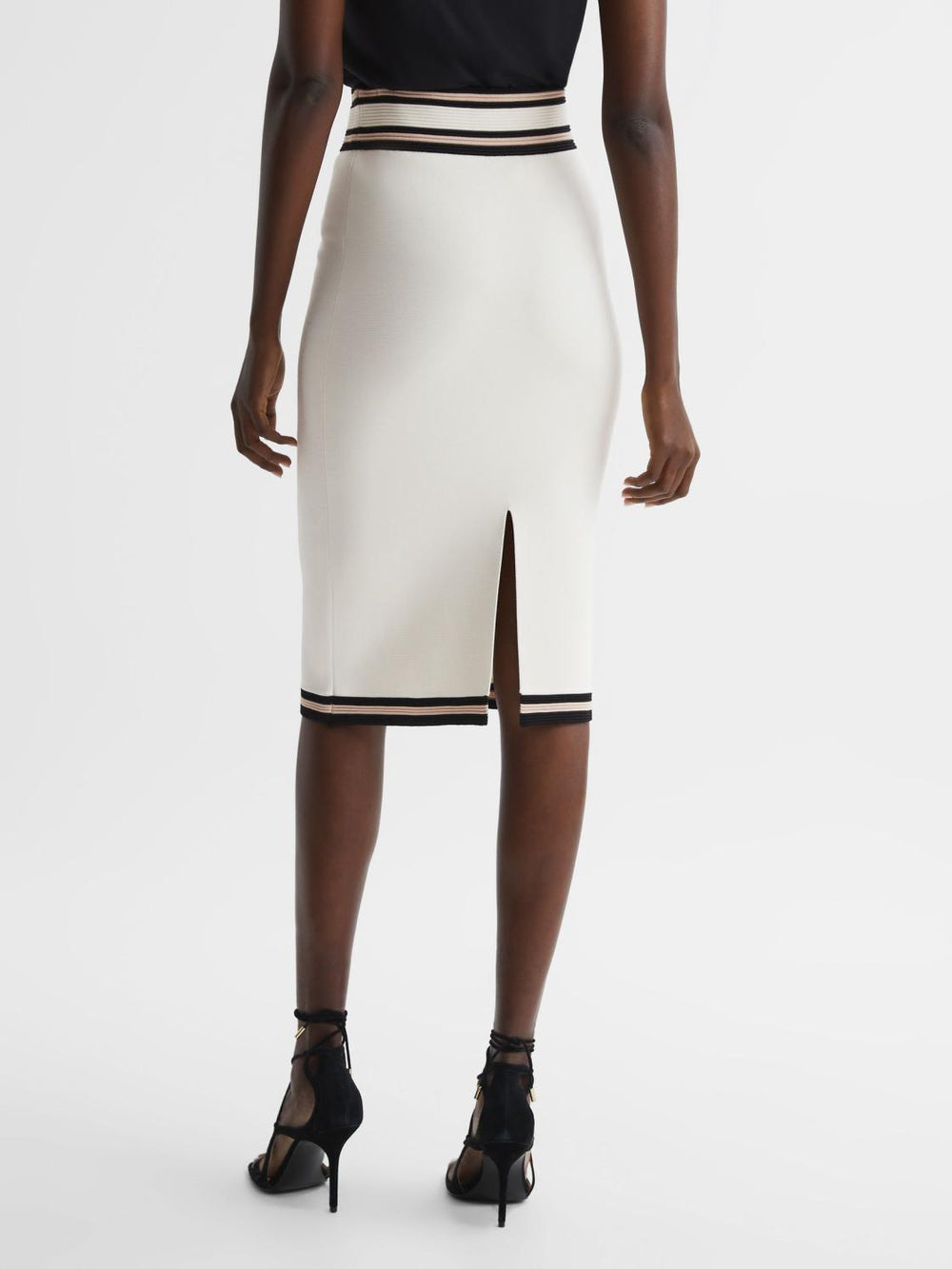 Reiss Skirts | Darla Knitted Colourblock Skirt White/pink - Women