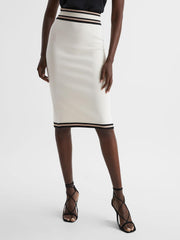 Reiss Skirts | Darla Knitted Colourblock Skirt White/pink - Women