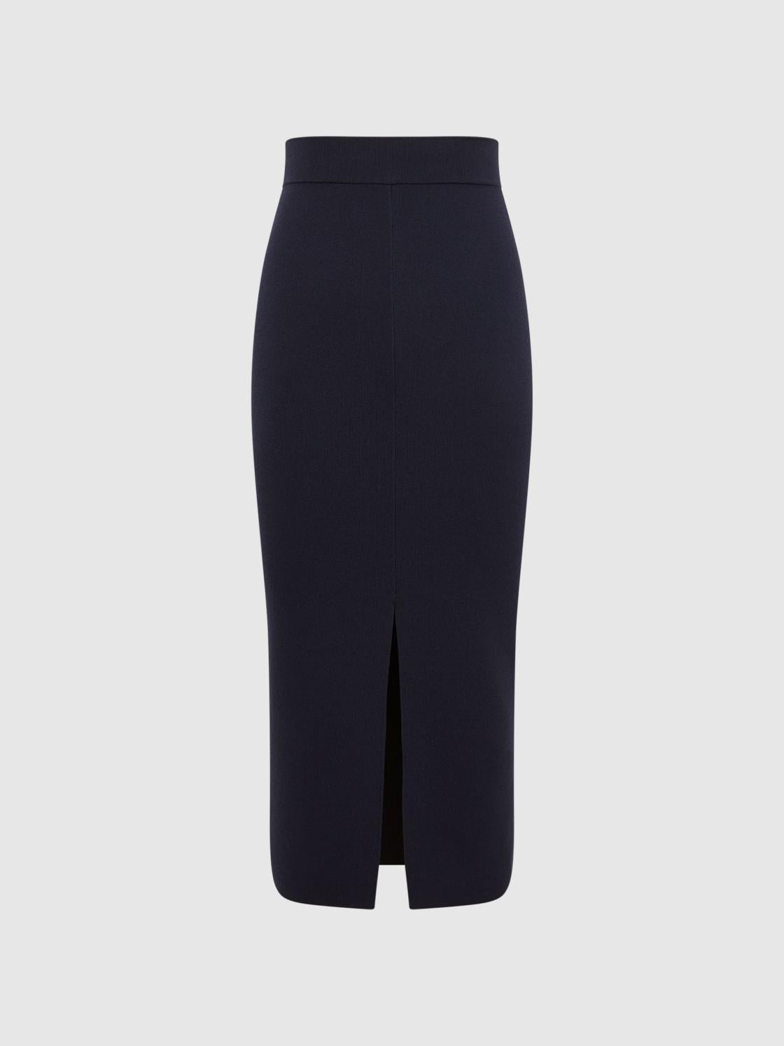 Reiss Skirts | Erin Knitted Co Ord Midi Skirt Dark Navy - Women