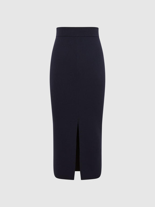 Reiss Skirts | Erin Knitted Co Ord Midi Skirt Dark Navy - Women