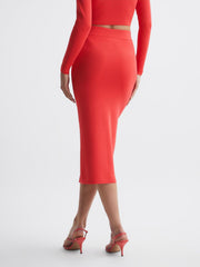 Reiss Skirts | Erin Knitted Co Ord Midi Skirt Dark Navy - Women