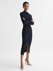 Reiss Skirts | Erin Knitted Co Ord Midi Skirt Dark Navy - Women