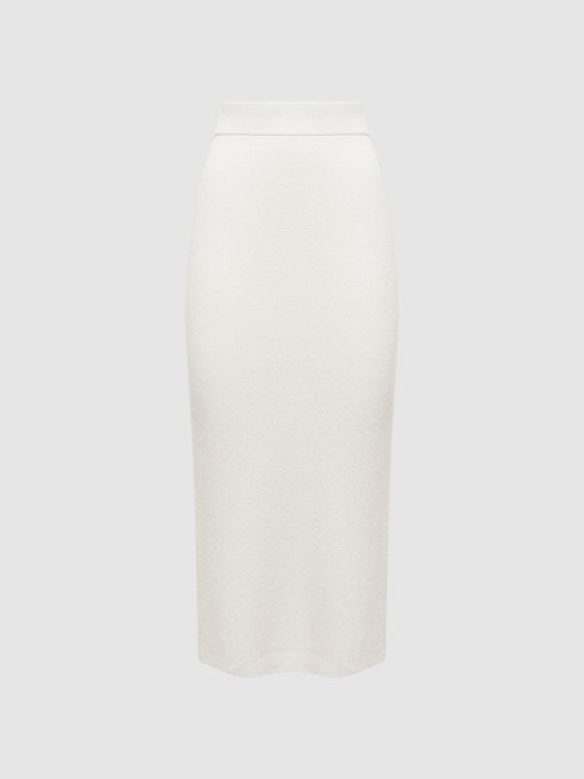 Reiss Skirts | Fern Knitted High Rise Midi Skirt Cream - Women