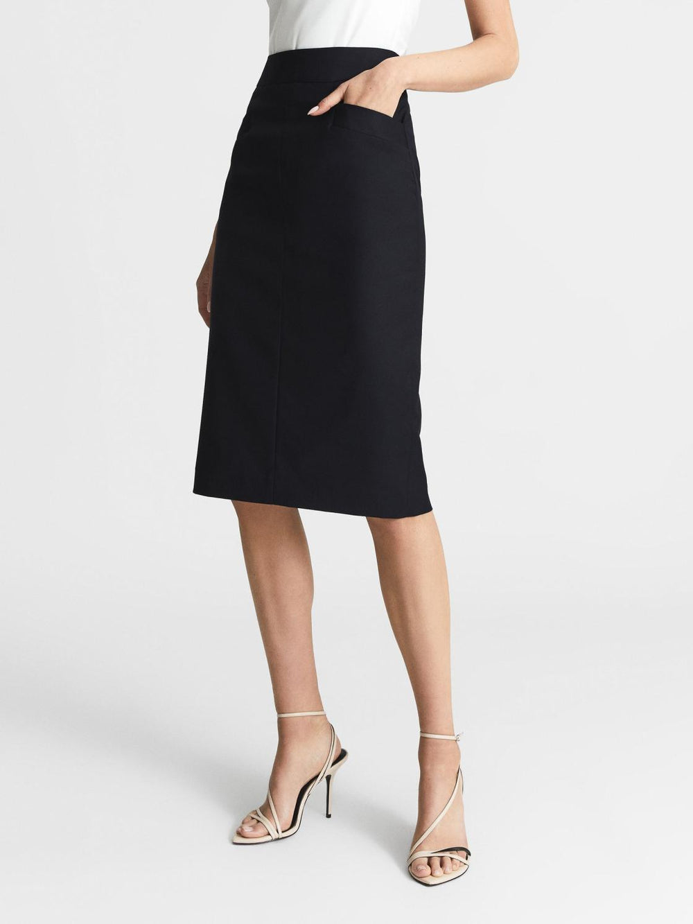 Reiss Skirts | Haisley Tailored Pencil Skirt Black - Women