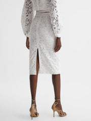 Reiss Skirts | Immi Lace Co-ord Pencil Skirt White - Women