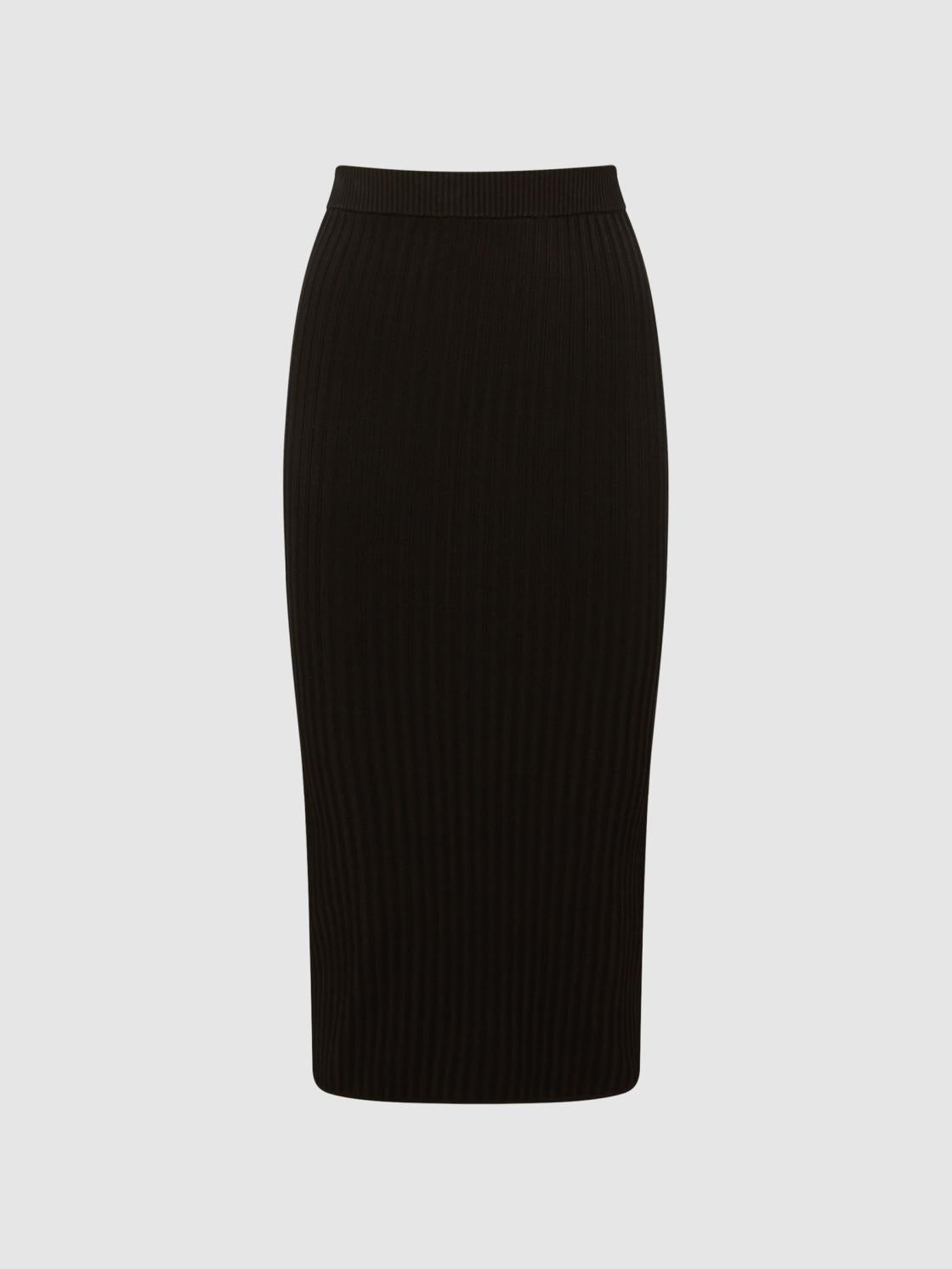 Reiss Skirts | Iona Knitted Pencil Skirt Co-Ord Black - Women