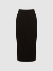 Reiss Skirts | Iona Knitted Pencil Skirt Co-Ord Black - Women