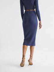 Reiss Skirts | Iona Knitted Pencil Skirt Co-Ord Black - Women