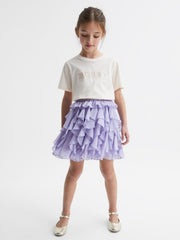 Reiss Skirts | Lola Ruffle Tulle Skirt Lilac - Children