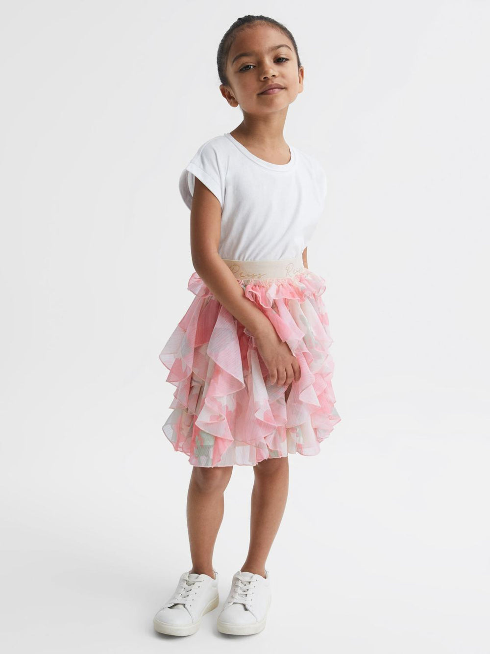 Reiss Skirts | Lola Ruffle Tulle Skirt Pink Print - Children