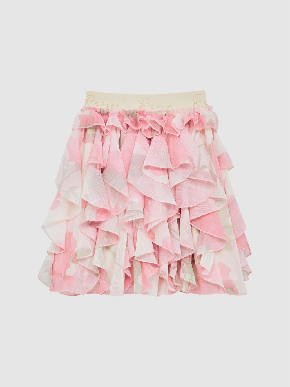 Reiss Skirts | Lola Ruffle Tulle Skirt Pink Print - Children