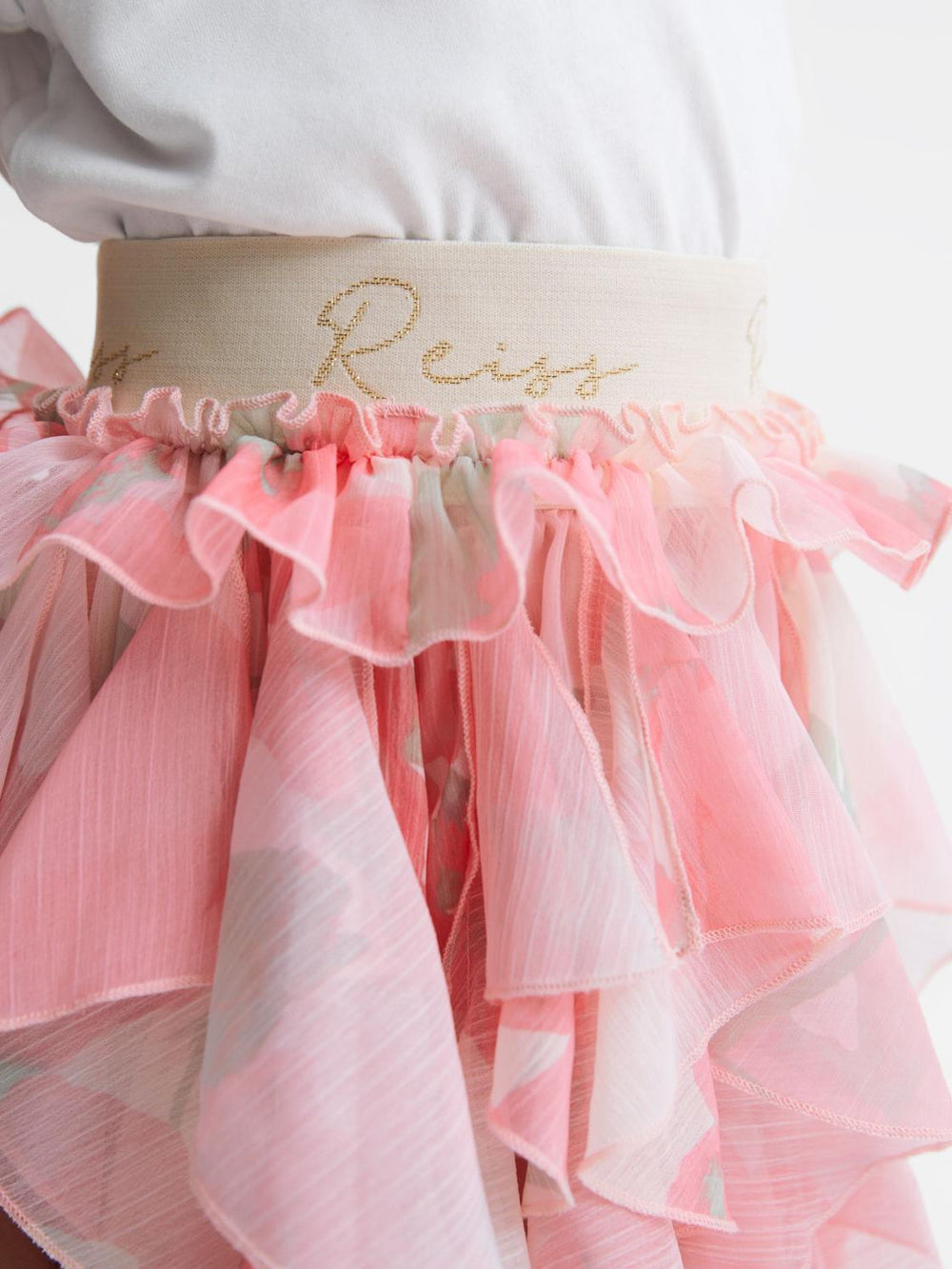 Reiss Skirts | Lola Ruffle Tulle Skirt Pink Print - Children