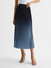 Reiss Skirts | Marlie Ombre Pleated Midi Skirt Bright Blue - Women