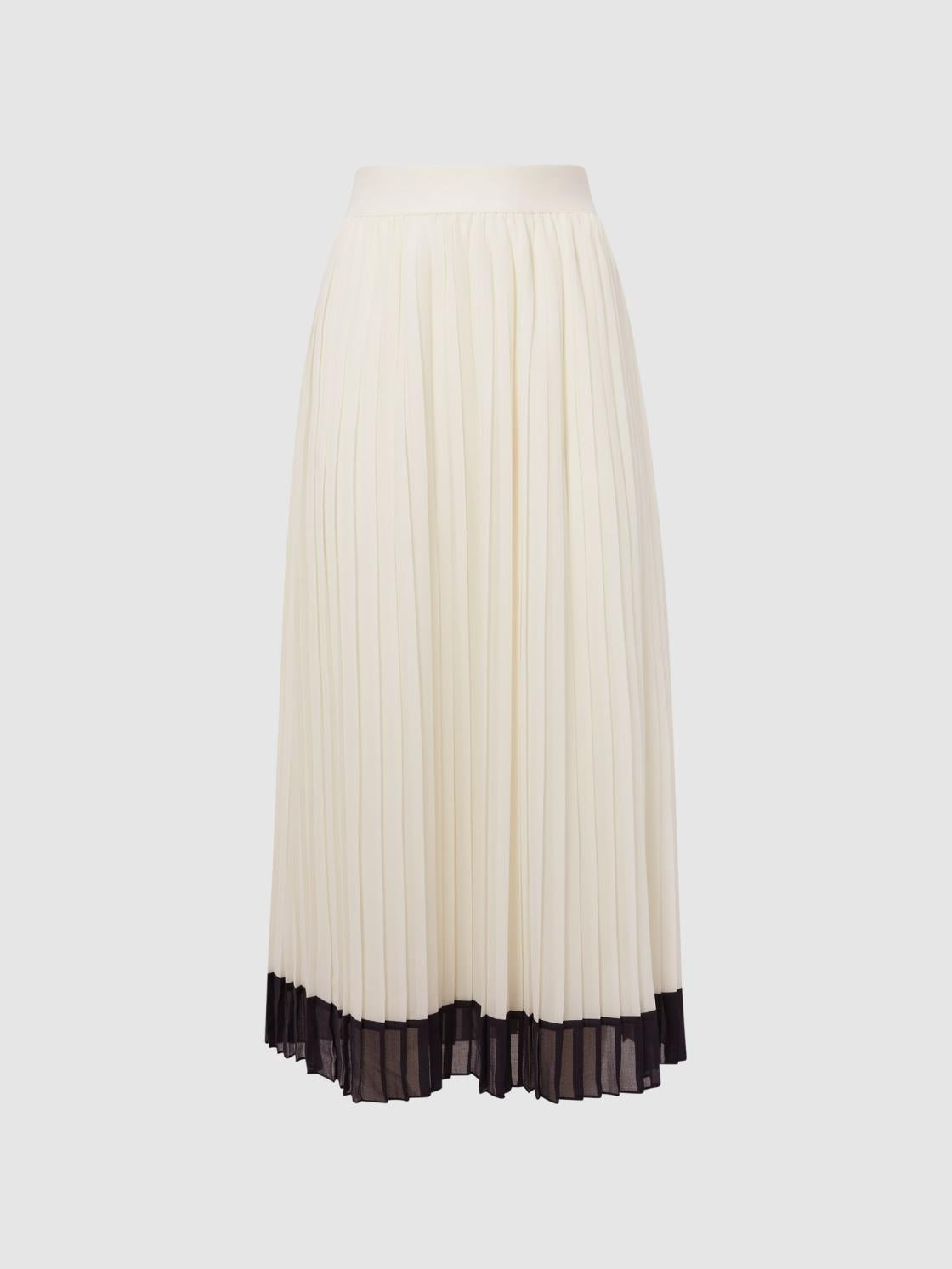 Reiss Skirts | Osti Pleated Midi Skirt White - Women