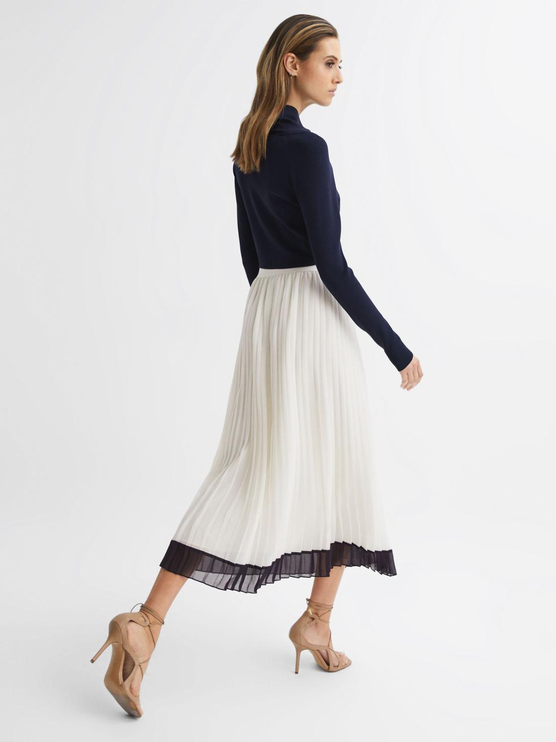 Reiss Skirts | Osti Pleated Midi Skirt White - Women