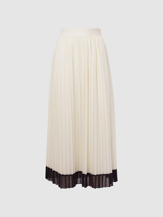 Reiss Skirts | Osti Pleated Midi Skirt White - Women