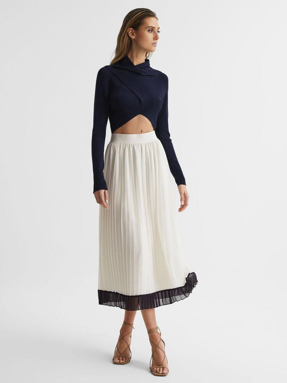 Reiss Skirts | Osti Pleated Midi Skirt White - Women