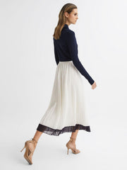 Reiss Skirts | Osti Pleated Midi Skirt White - Women
