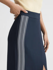 Reiss Skirts | Pia High Rise Midi Pencil Skirt Navy - Women