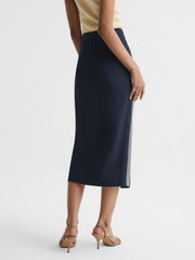 Reiss Skirts | Pia High Rise Midi Pencil Skirt Navy - Women