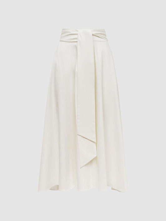 Reiss Skirts | Rebecca Fitted High Rise Midi Skirt Nude - Women