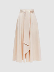 Reiss Skirts | Rebecca Fitted High Rise Midi Skirt Nude - Women