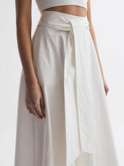 Reiss Skirts | Rebecca Fitted High Rise Midi Skirt Nude - Women