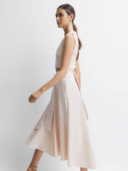 Reiss Skirts | Rebecca Fitted High Rise Midi Skirt Nude - Women