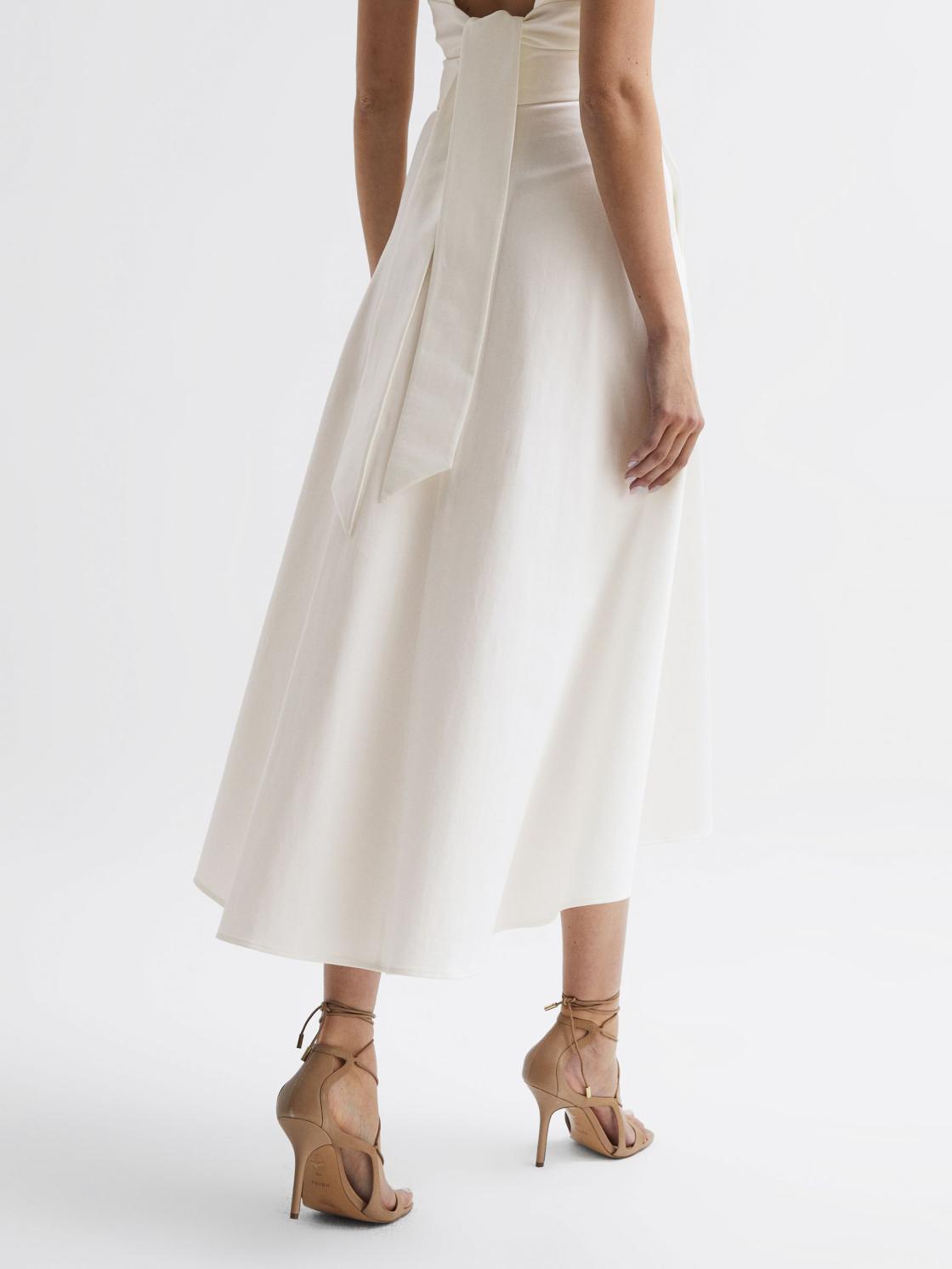 Reiss Skirts | Rebecca Fitted High Rise Midi Skirt Nude - Women