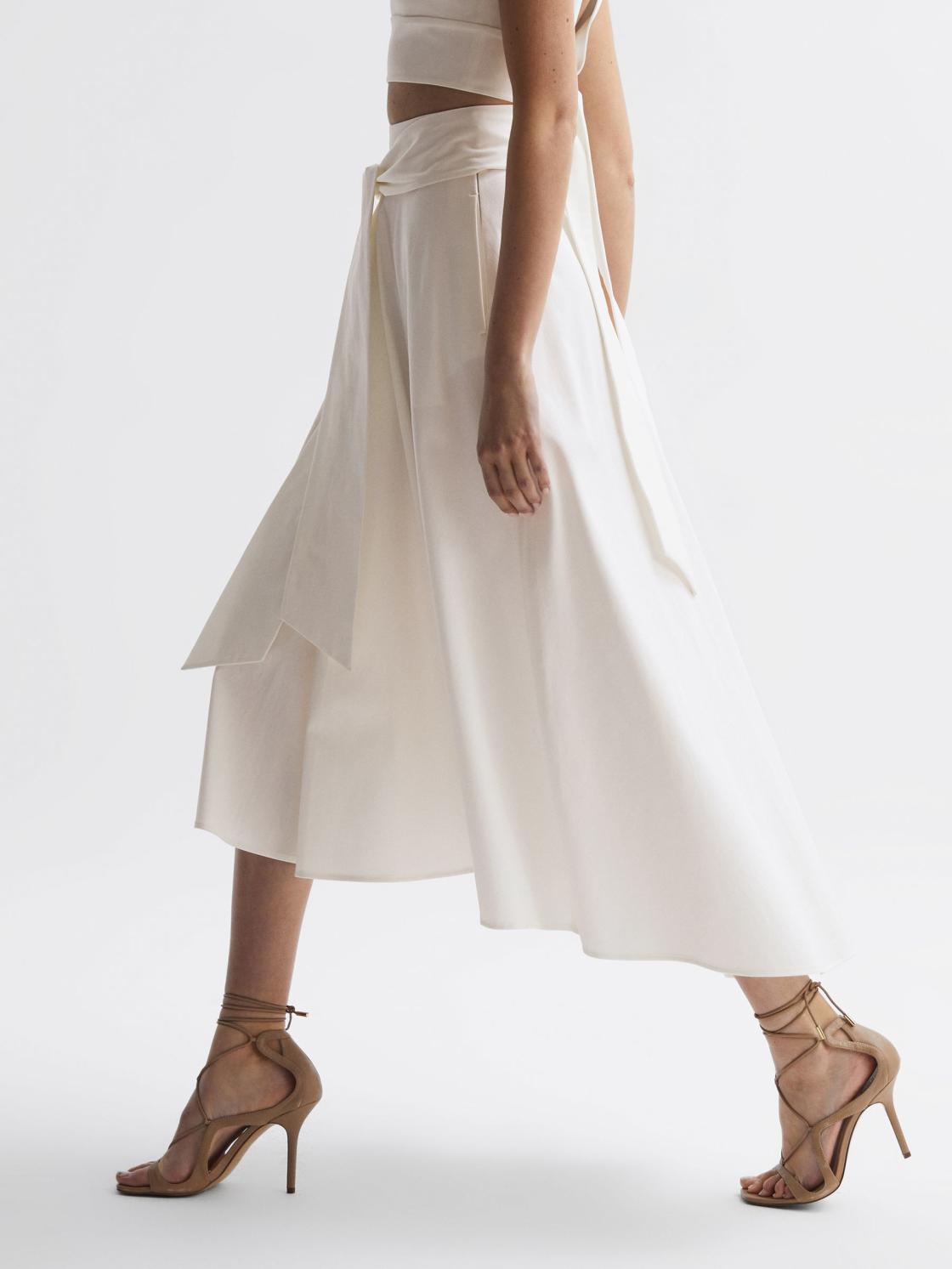 Reiss Skirts | Rebecca Fitted High Rise Midi Skirt Nude - Women