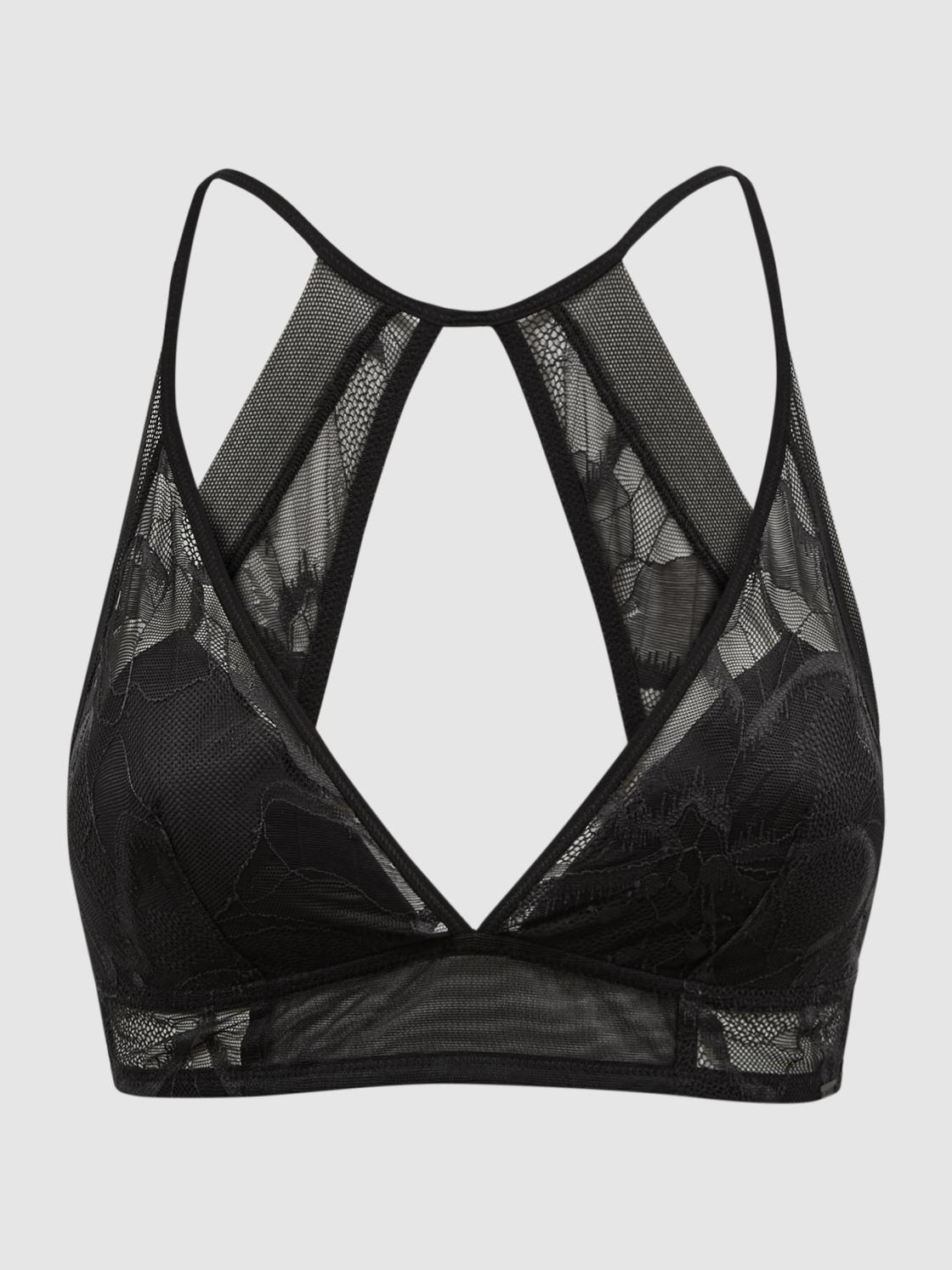 Reiss Socks &amp; Underwear | Calvin Klein Underwear Lace Halter Neck Bralette Black - Women