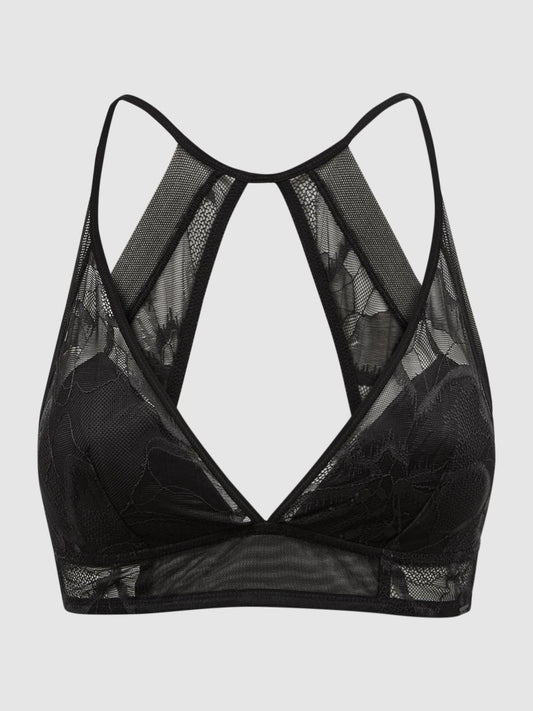 Reiss Socks &amp; Underwear | Calvin Klein Underwear Lace Halter Neck Bralette Black - Women
