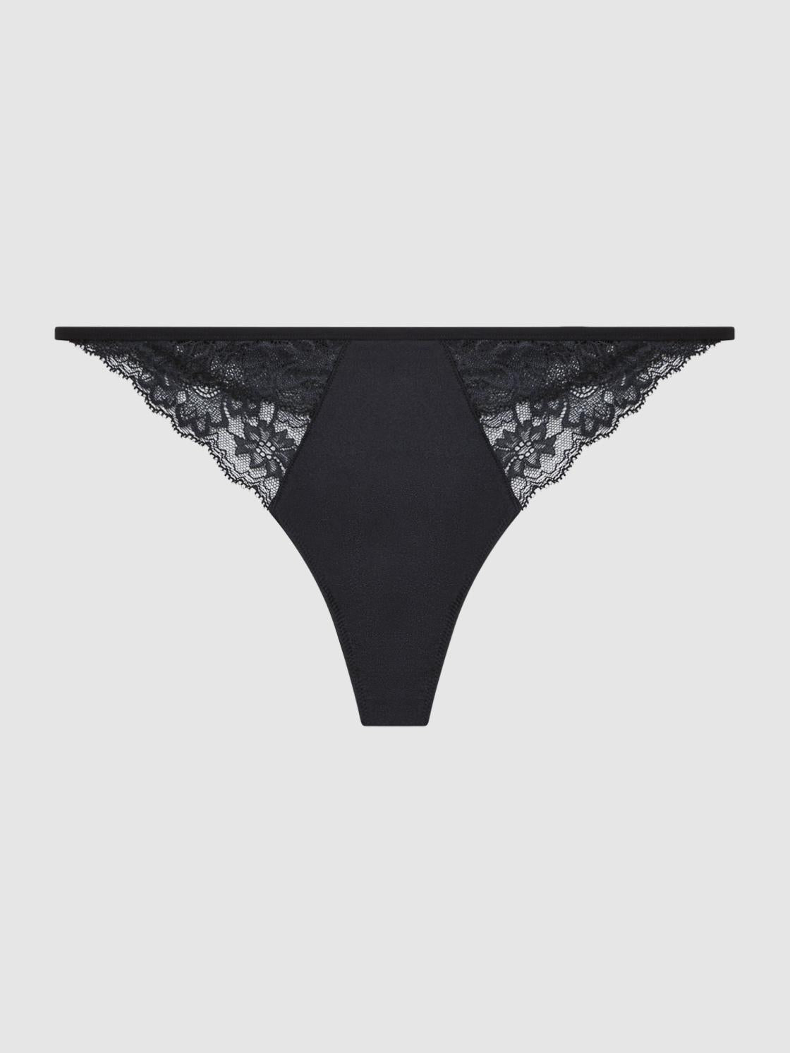 Reiss Socks &amp; Underwear | Calvin Klein Underwear Lace Thong Black - Women