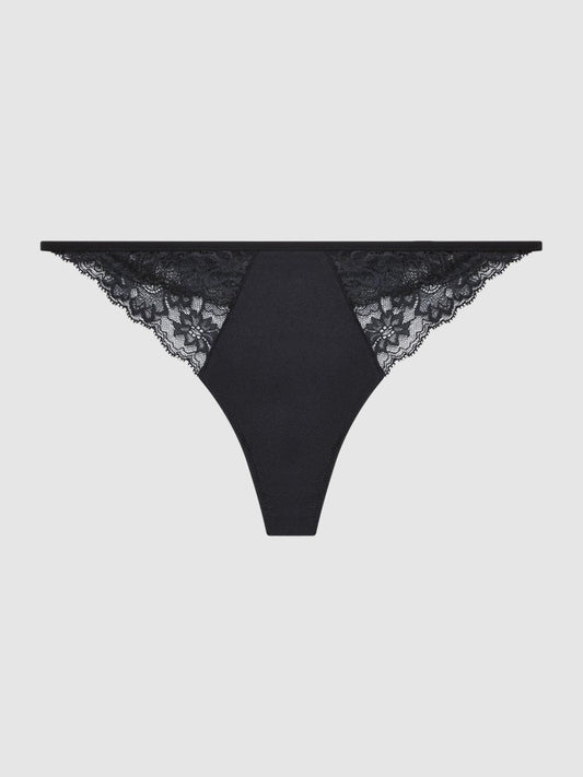 Reiss Socks &amp; Underwear | Calvin Klein Underwear Lace Thong Black - Women