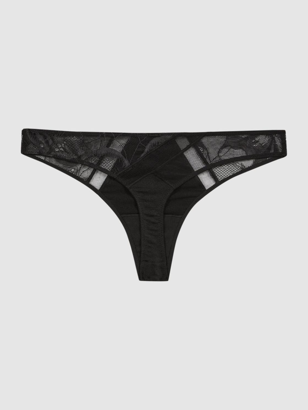 Reiss Socks &amp; Underwear | Calvin Klein Underwear Satin Lace Thong Black - Women