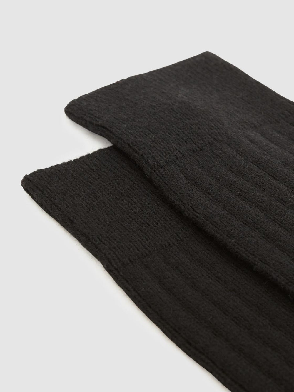 Reiss Socks &amp; Underwear | Cirby Wool-Cashmere Blend Ribbed Socks Black - Men
