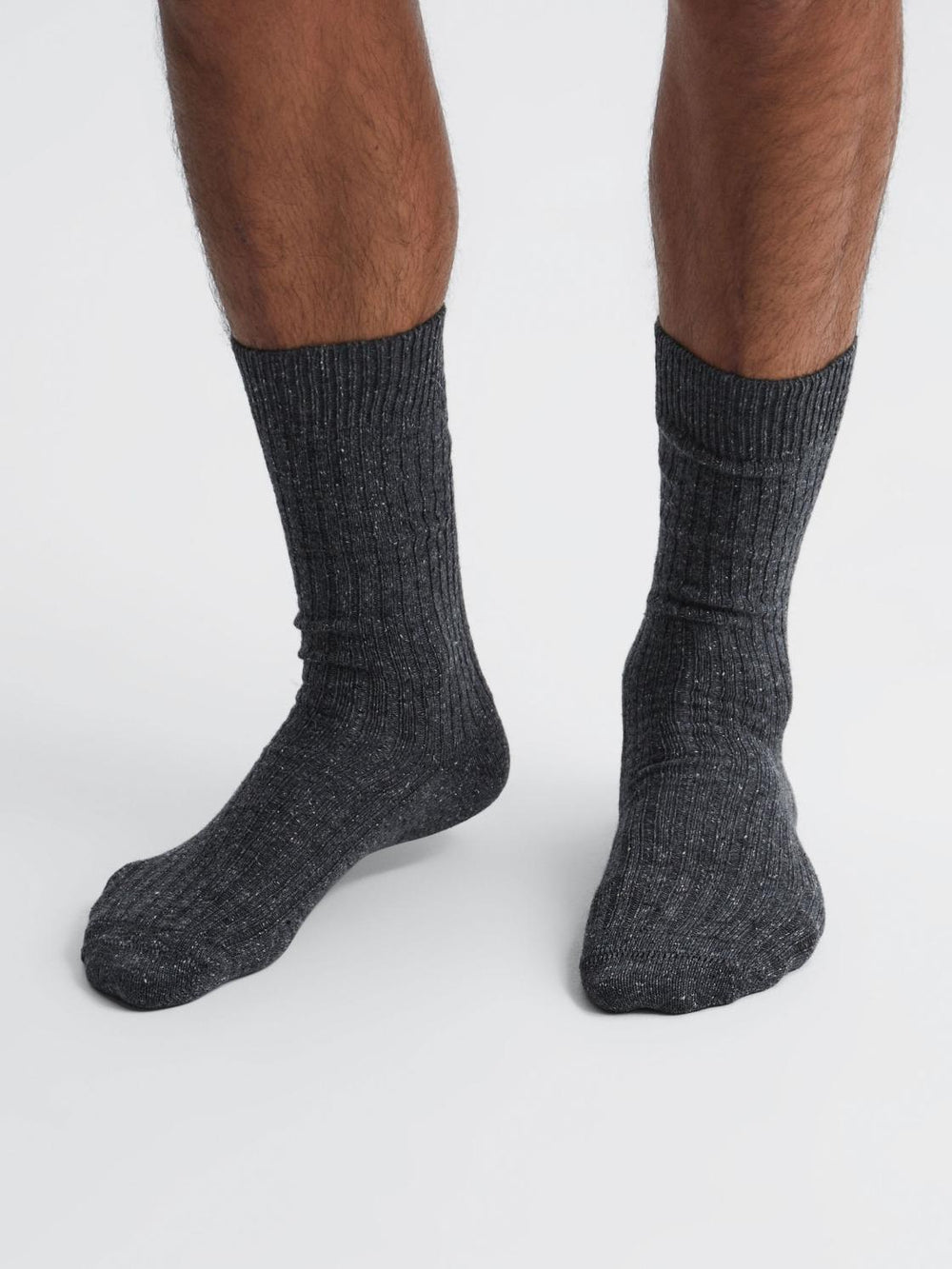 Reiss Socks &amp; Underwear | Coen Speckled Hiking Socks Charcoal - Men