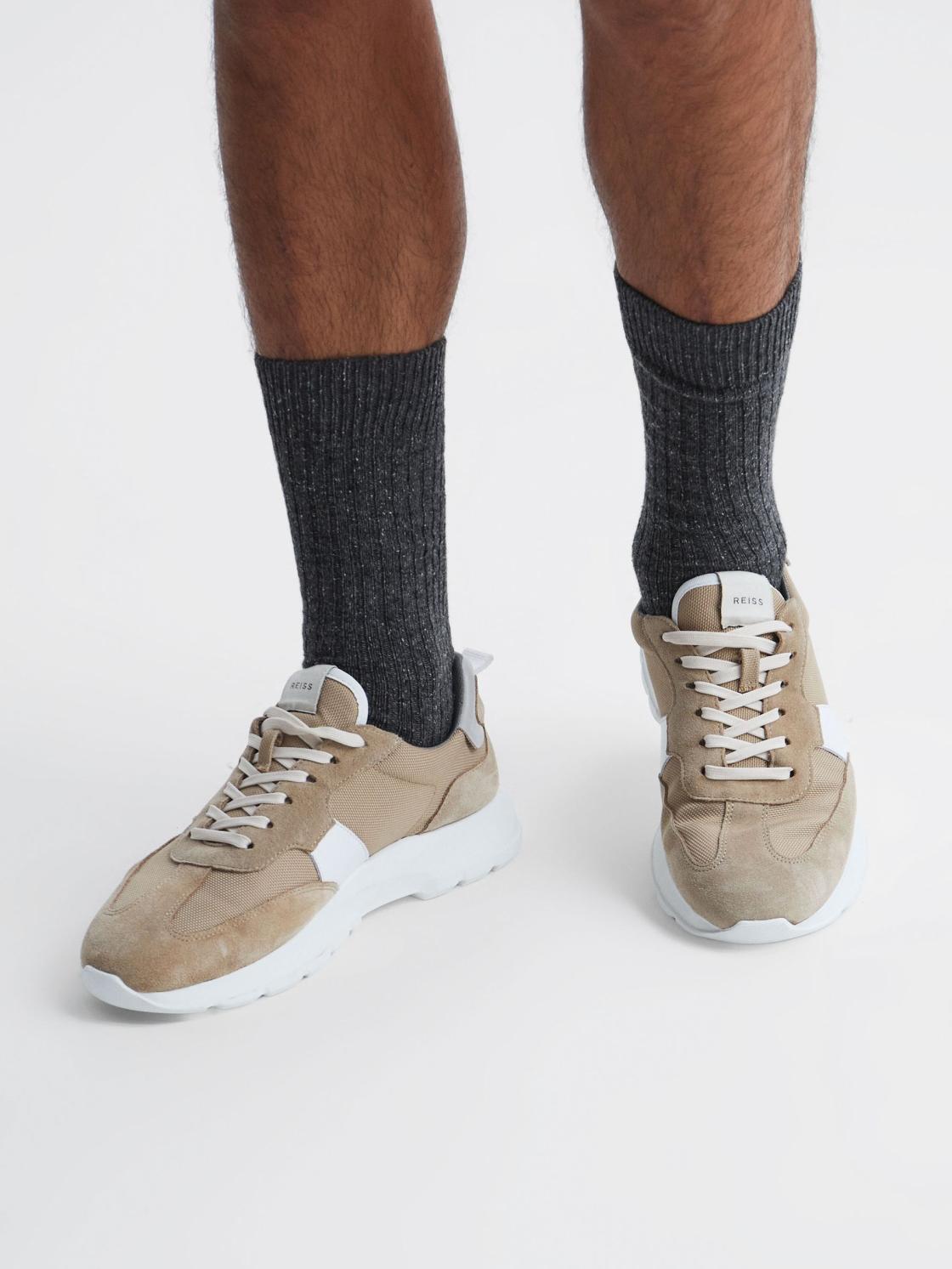 Reiss Socks &amp; Underwear | Coen Speckled Hiking Socks Charcoal - Men