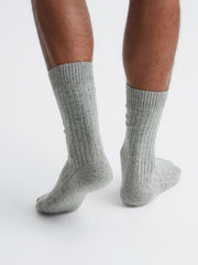 Reiss Socks &amp; Underwear | Coen Speckled Hiking Socks Soft Grey - Men