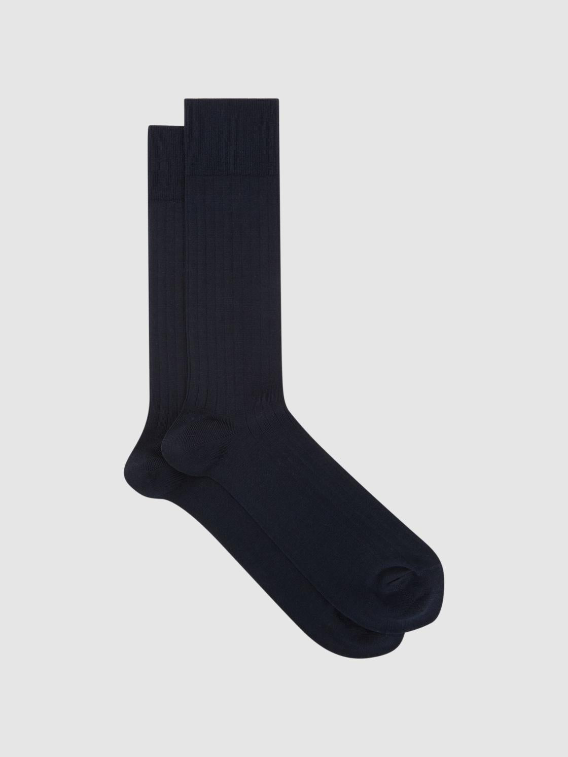 Reiss Socks &amp; Underwear | Fela Cotton Blend Socks Navy - Men