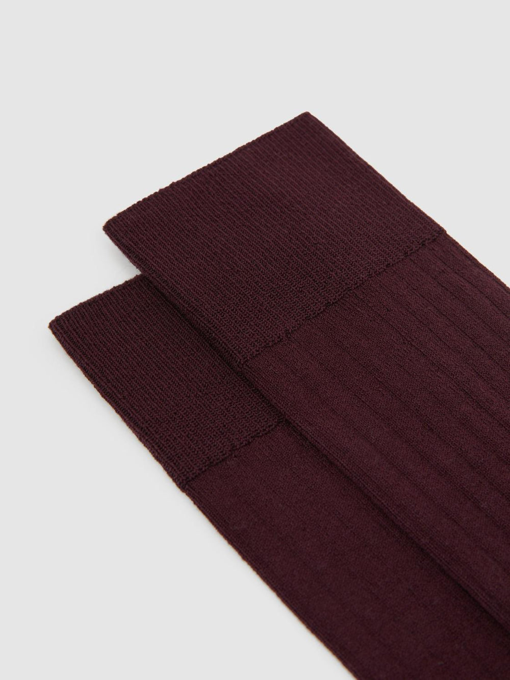 Reiss Socks &amp; Underwear | Fela Ribbed Socks Bordeaux - Men