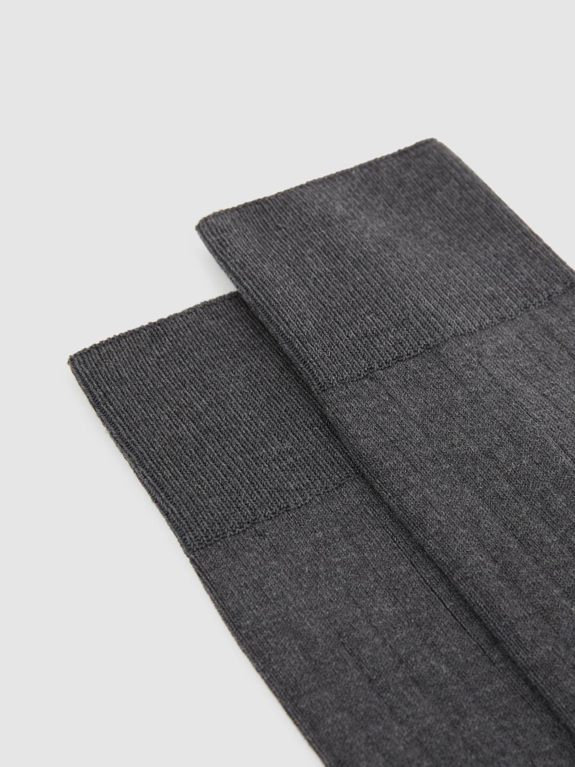 Reiss Socks &amp; Underwear | Fela Ribbed Socks Charcoal - Men