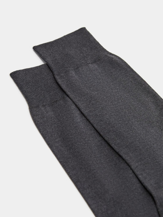 Reiss Socks &amp; Underwear | Mari Mercerised Cotton Blend Socks Mid Grey - Men