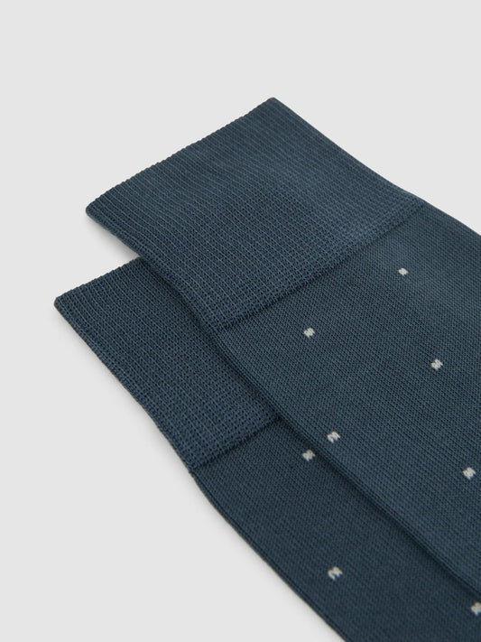 Reiss Socks &amp; Underwear | Mario Spot Polka Dot Socks Airforce Blue - Men