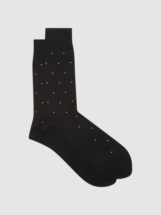 Reiss Socks &amp; Underwear | Mario Spot Polka Dot Socks Black - Men